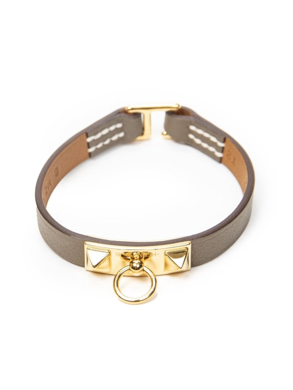 Hermes Bracelet Gray Leather